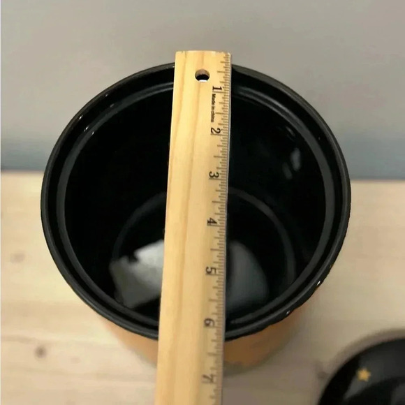 Halloween Canister Spooky Town Witch, Moon, Stars, Bats, Owl, Black Cat, Pumpkin - Picture 9 of 9